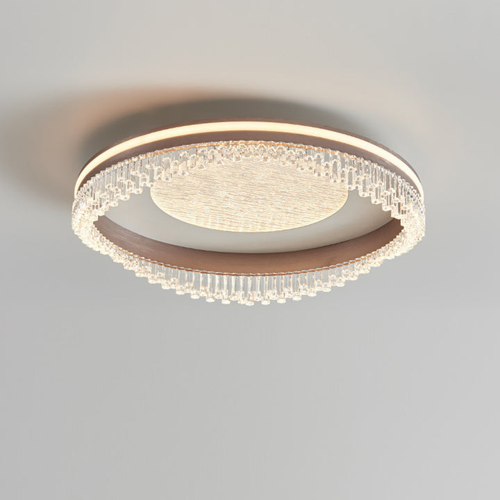 Lustre de plafond à montage affleurant en fer, aluminium et acrylique moderne de luxe avec LED pour chambre à coucher 