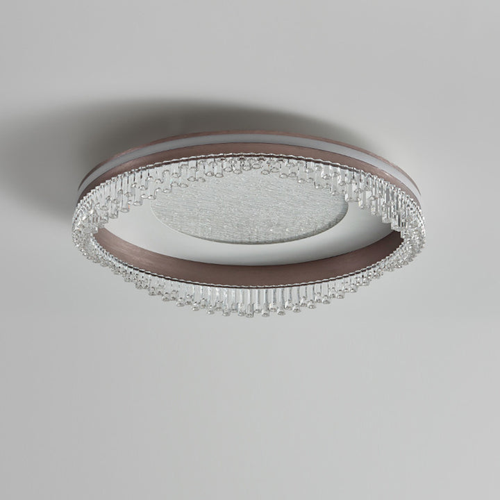 Lustre de plafond à montage affleurant en fer, aluminium et acrylique moderne de luxe avec LED pour chambre à coucher 