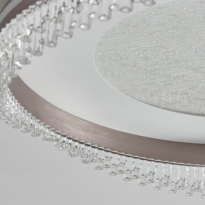 Lustre de plafond à montage affleurant en fer, aluminium et acrylique moderne de luxe avec LED pour chambre à coucher 