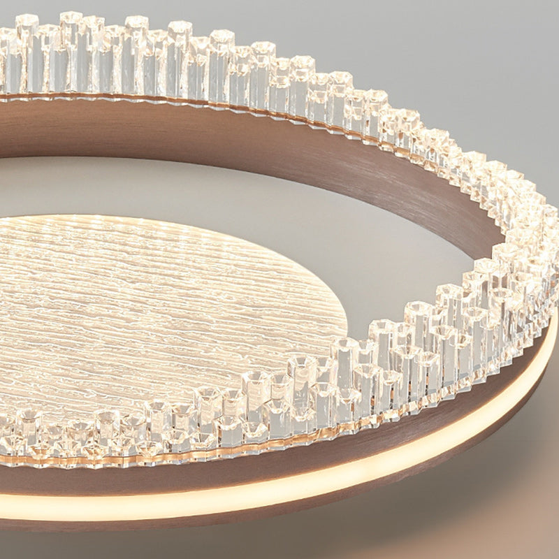 Lustre de plafond à montage affleurant en fer, aluminium et acrylique moderne de luxe avec LED pour chambre à coucher 