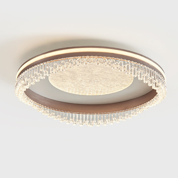 Lustre de plafond à montage affleurant en fer, aluminium et acrylique moderne de luxe avec LED pour chambre à coucher 