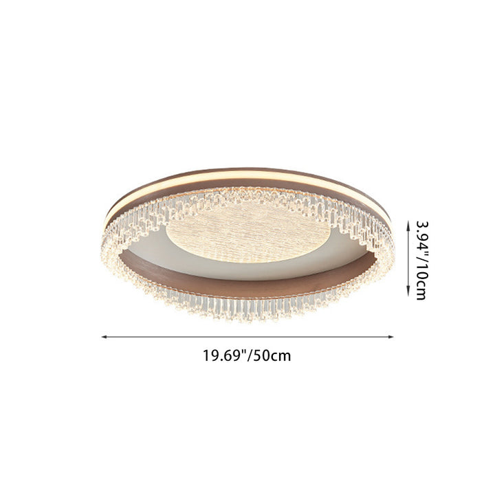 Lustre de plafond à montage affleurant en fer, aluminium et acrylique moderne de luxe avec LED pour chambre à coucher 