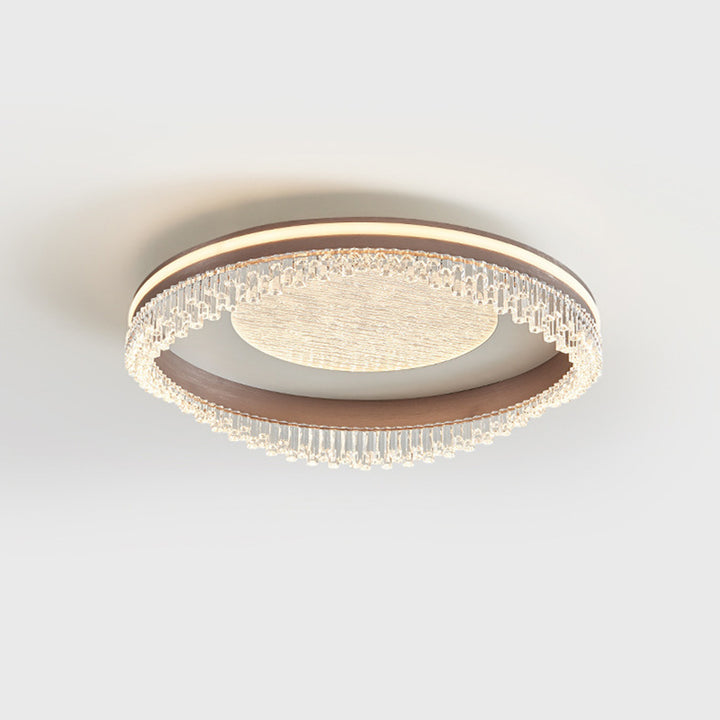 Lustre de plafond à montage affleurant en fer, aluminium et acrylique moderne de luxe avec LED pour chambre à coucher 
