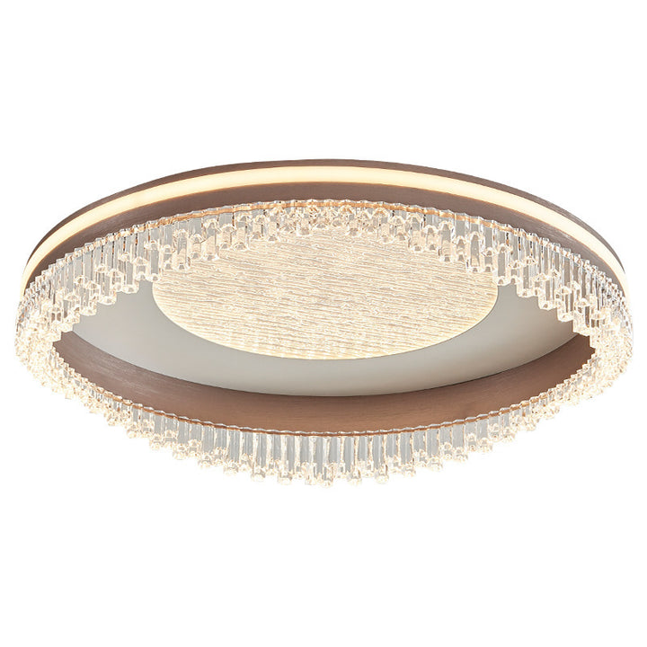 Lustre de plafond à montage affleurant en fer, aluminium et acrylique moderne de luxe avec LED pour chambre à coucher 