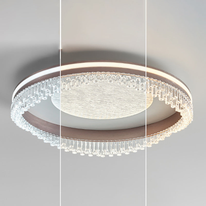 Lustre de plafond à montage affleurant en fer, aluminium et acrylique moderne de luxe avec LED pour chambre à coucher 