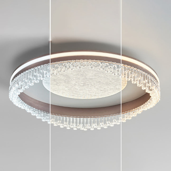 Lustre de plafond à montage affleurant en fer, aluminium et acrylique moderne de luxe avec LED pour chambre à coucher 
