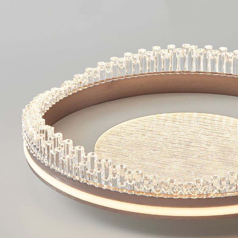 Lustre de plafond à montage affleurant en fer, aluminium et acrylique moderne de luxe avec LED pour chambre à coucher 