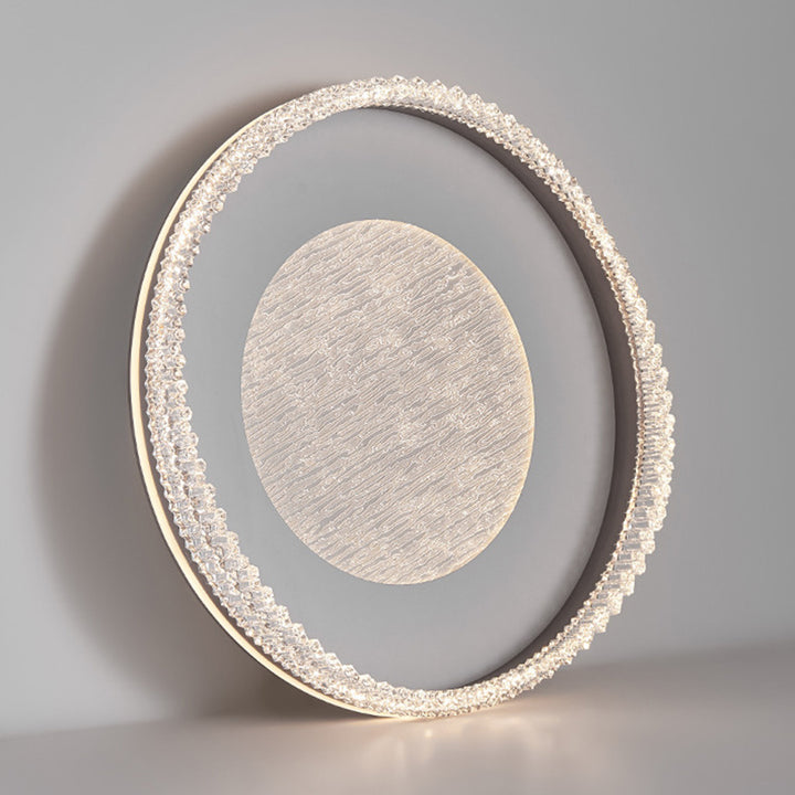 Lustre de plafond à montage affleurant en fer, aluminium et acrylique moderne de luxe avec LED pour chambre à coucher 