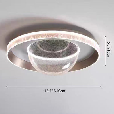 Moderne Einfachheit Aluminium Acryl Runde Starry Sky Eis Muster LED Unterputz Deckenleuchte Für Schlafzimmer 