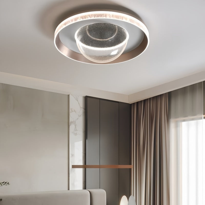 Moderne Einfachheit Aluminium Acryl Runde Starry Sky Eis Muster LED Unterputz Deckenleuchte Für Schlafzimmer 