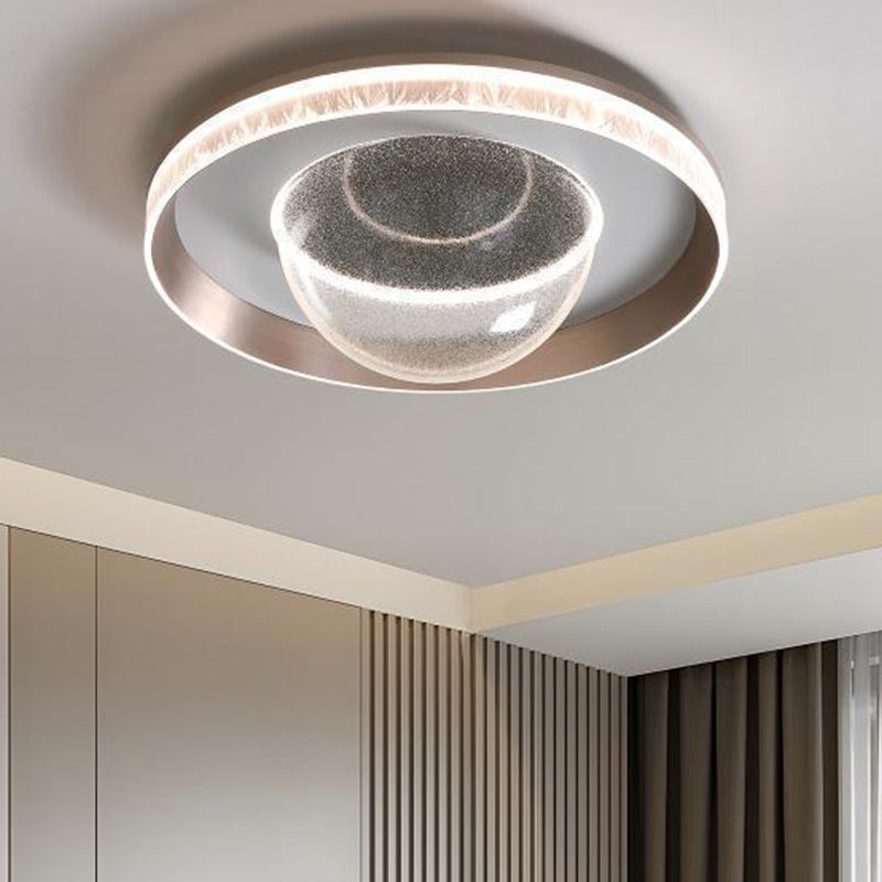 Moderne Einfachheit Aluminium Acryl Runde Starry Sky Eis Muster LED Unterputz Deckenleuchte Für Schlafzimmer 