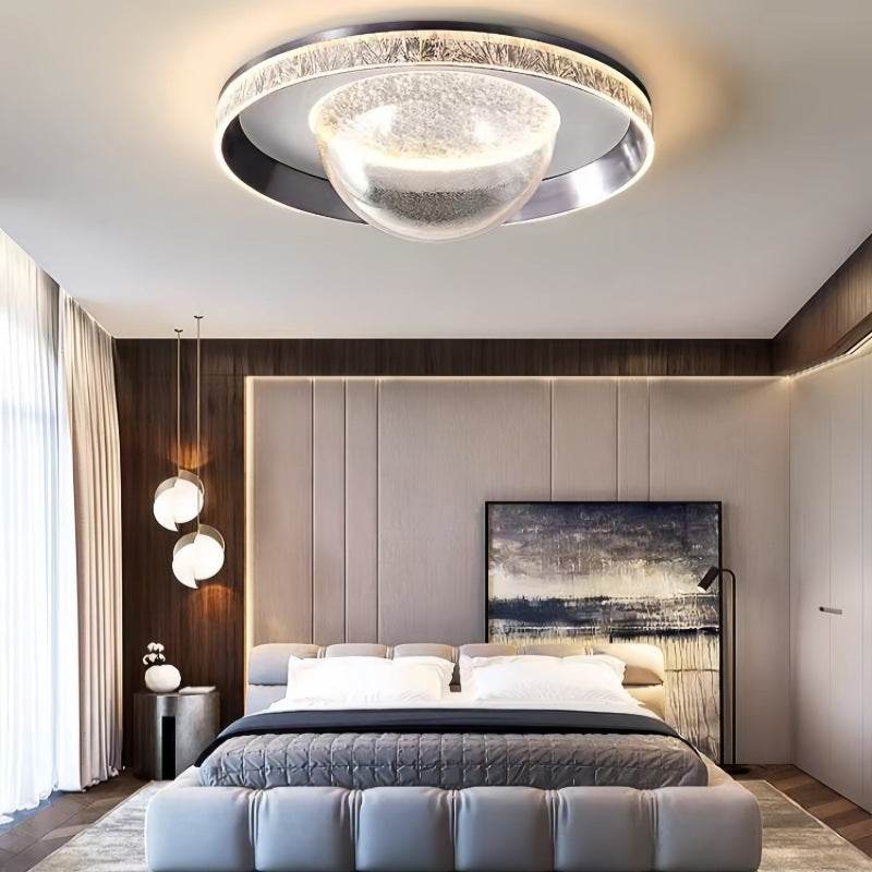 Moderne Einfachheit Aluminium Acryl Runde Starry Sky Eis Muster LED Unterputz Deckenleuchte Für Schlafzimmer 
