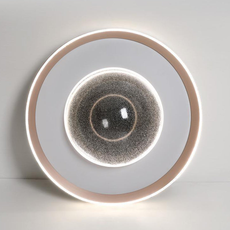 Moderne Einfachheit Aluminium Acryl Runde Starry Sky Eis Muster LED Unterputz Deckenleuchte Für Schlafzimmer 