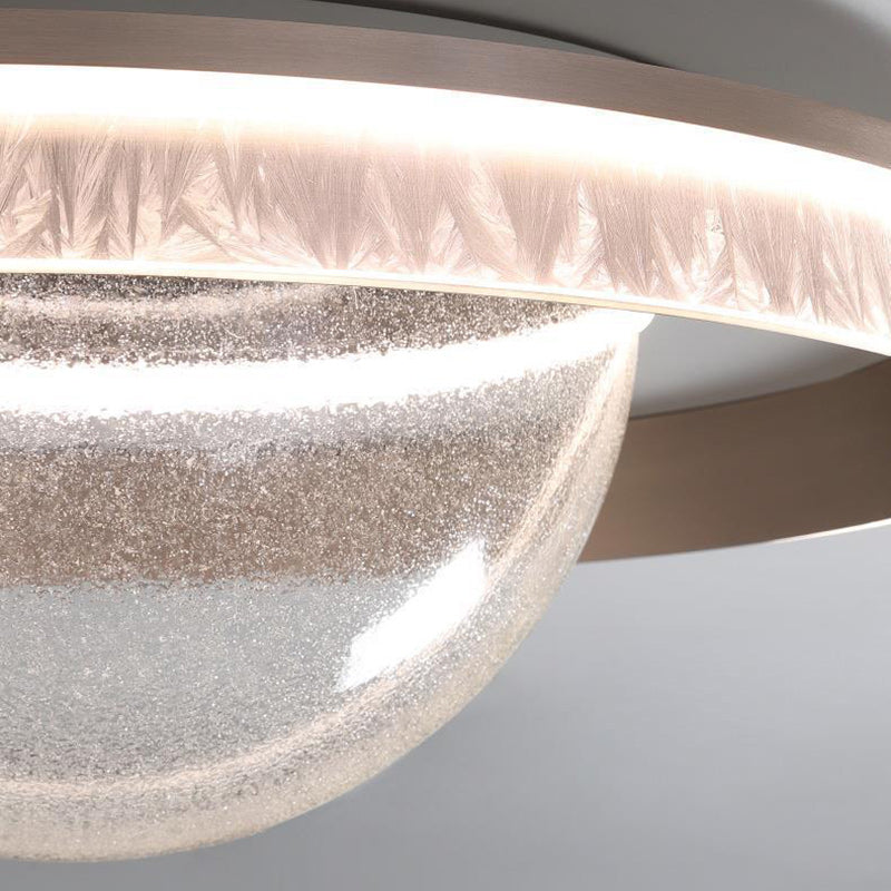 Moderne Einfachheit Aluminium Acryl Runde Starry Sky Eis Muster LED Unterputz Deckenleuchte Für Schlafzimmer 