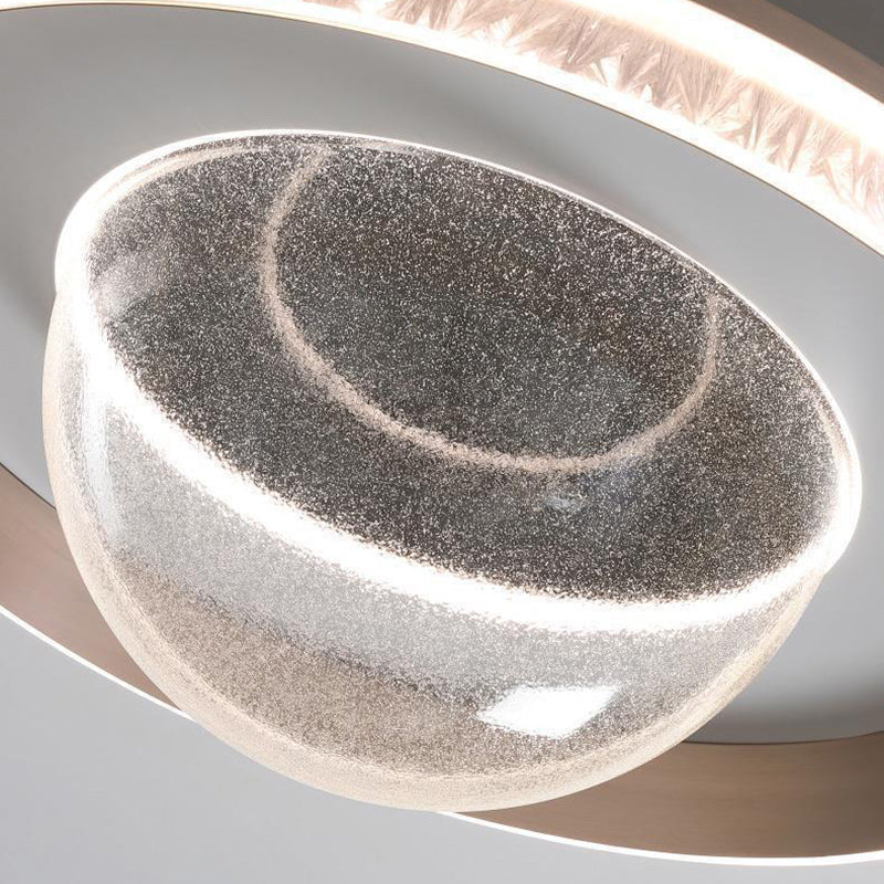 Moderne Einfachheit Aluminium Acryl Runde Starry Sky Eis Muster LED Unterputz Deckenleuchte Für Schlafzimmer 