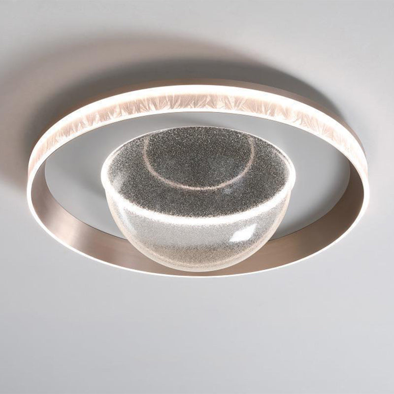 Moderne Einfachheit Aluminium Acryl Runde Starry Sky Eis Muster LED Unterputz Deckenleuchte Für Schlafzimmer 