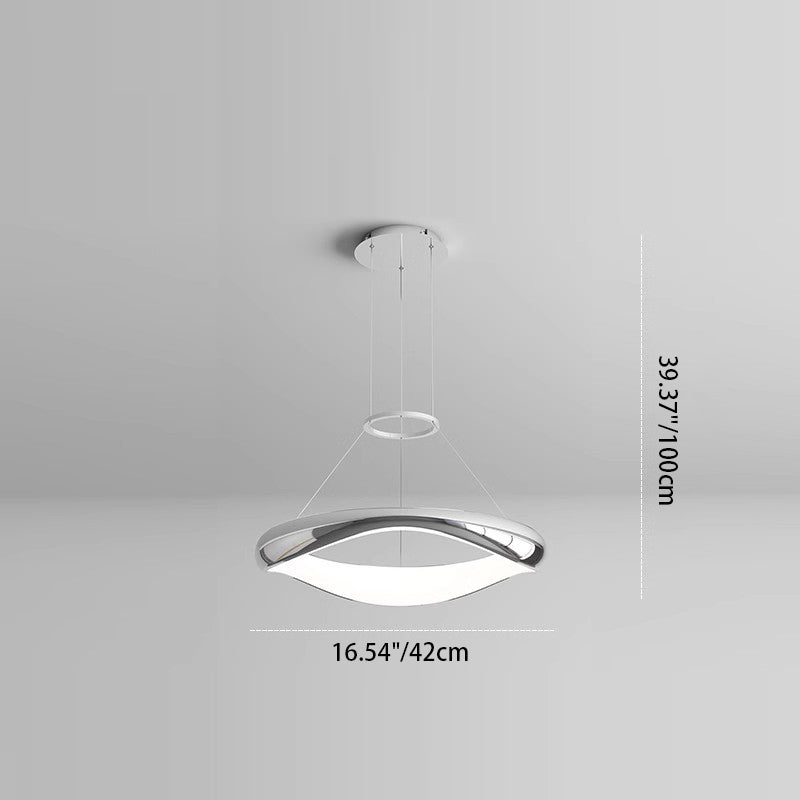 Lustres LED Ronds en Acrylique et Fer Scandinave Contemporain pour Salle à Manger 