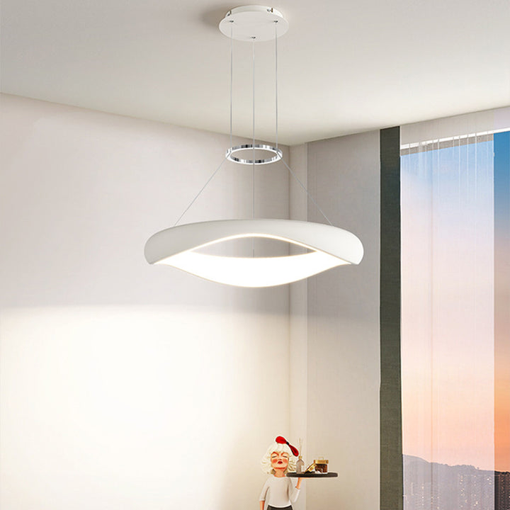 Lustres LED Ronds en Acrylique et Fer Scandinave Contemporain pour Salle à Manger 