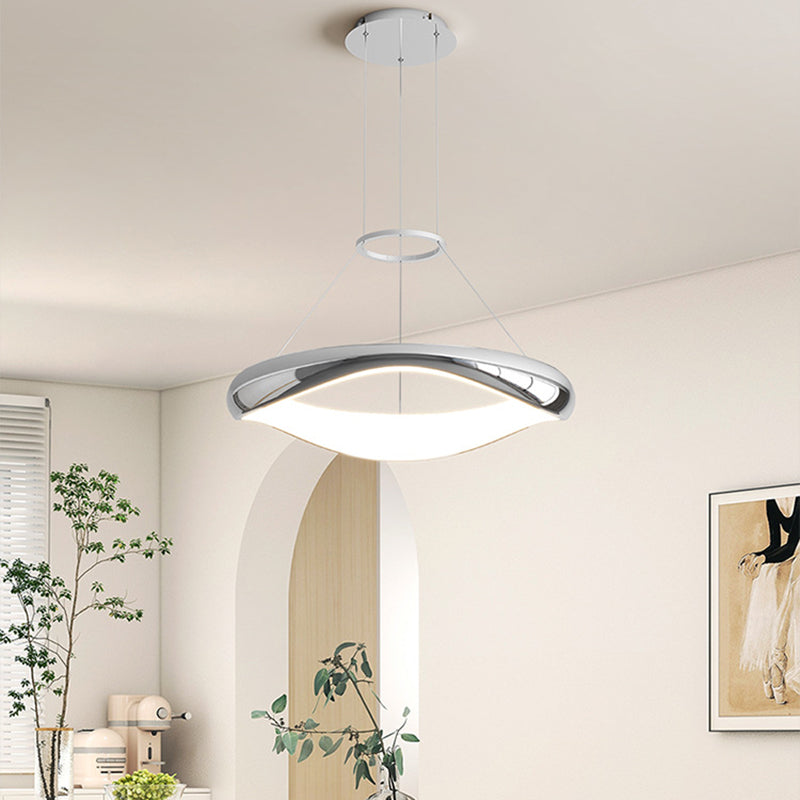 Lustres LED Ronds en Acrylique et Fer Scandinave Contemporain pour Salle à Manger 