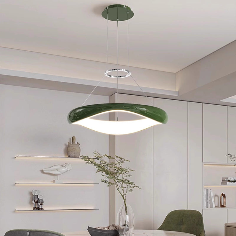 Lustres LED Ronds en Acrylique et Fer Scandinave Contemporain pour Salle à Manger 