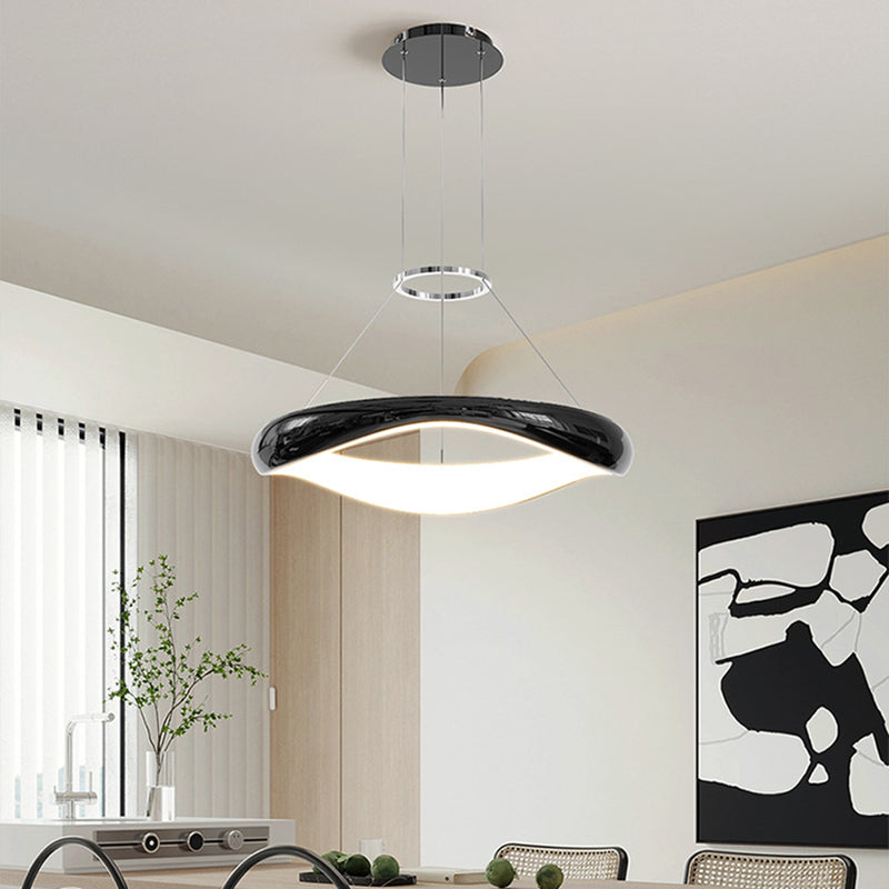 Lustres LED Ronds en Acrylique et Fer Scandinave Contemporain pour Salle à Manger 