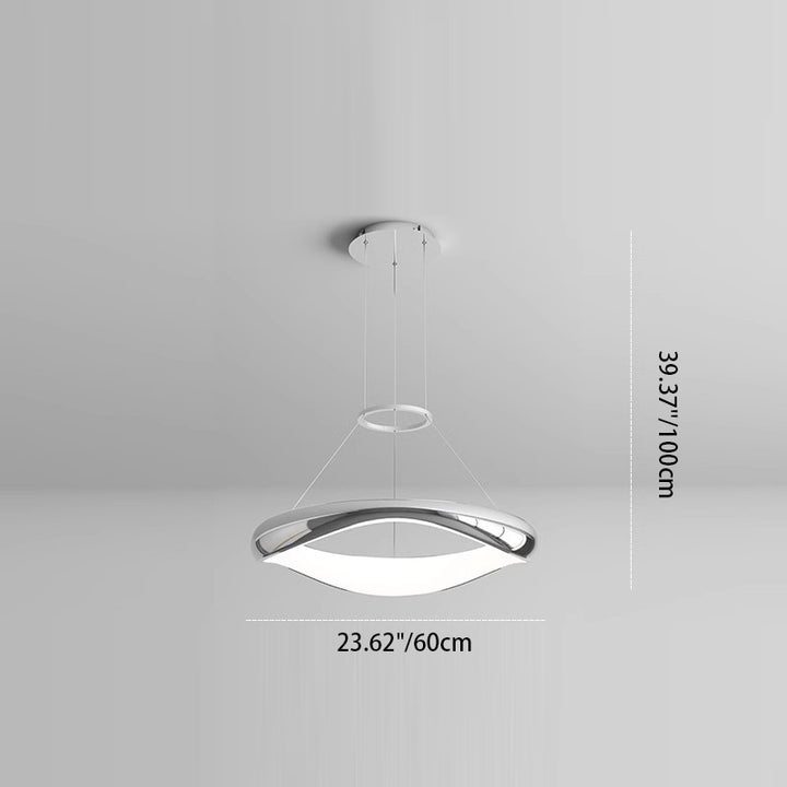 Lustres LED Ronds en Acrylique et Fer Scandinave Contemporain pour Salle à Manger 