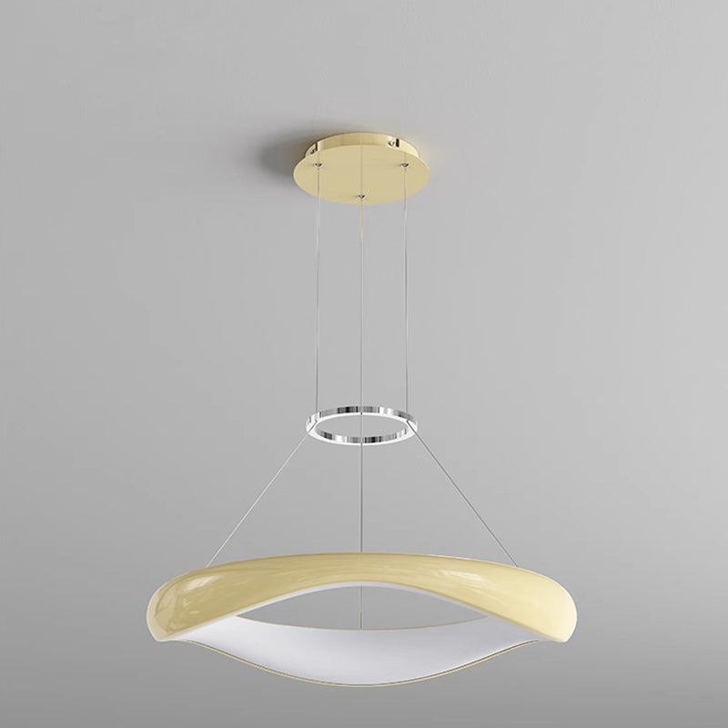 Lustres LED Ronds en Acrylique et Fer Scandinave Contemporain pour Salle à Manger 