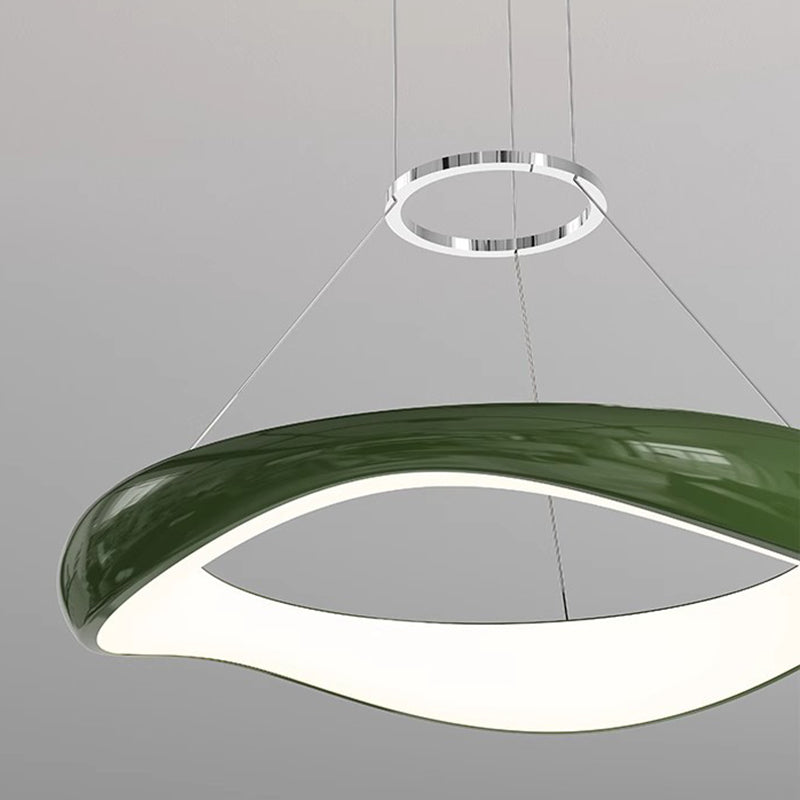 Lustres LED Ronds en Acrylique et Fer Scandinave Contemporain pour Salle à Manger 
