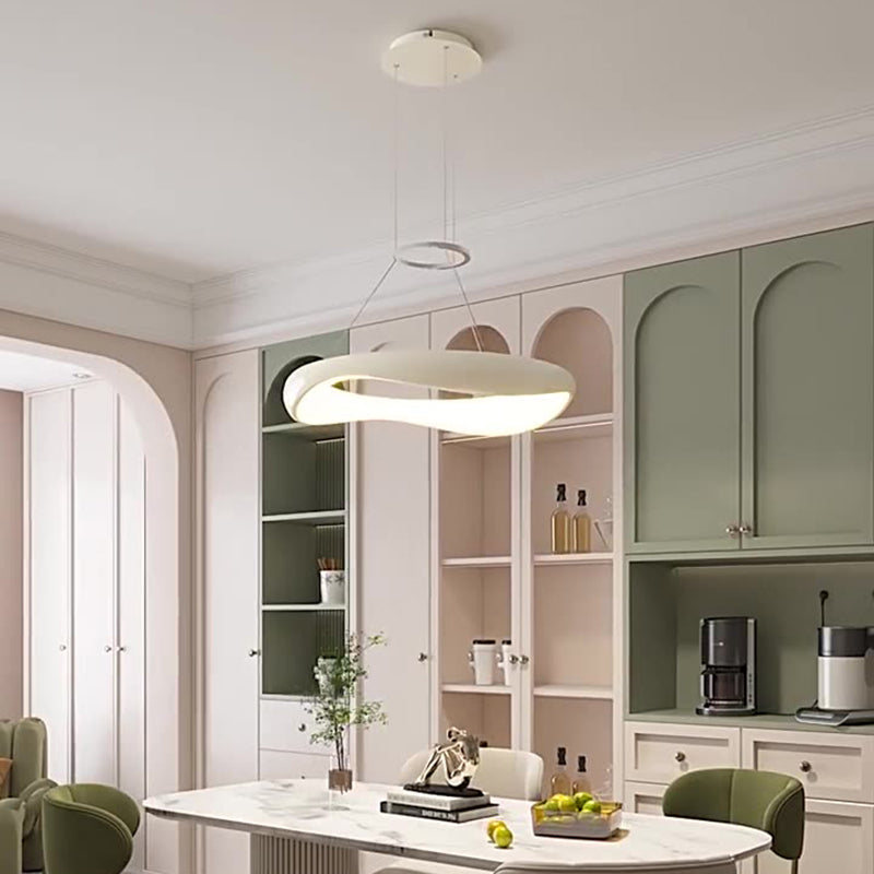Lustres LED Ronds en Acrylique et Fer Scandinave Contemporain pour Salle à Manger 