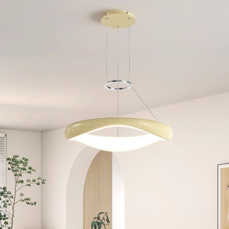 Lustres LED Ronds en Acrylique et Fer Scandinave Contemporain pour Salle à Manger 