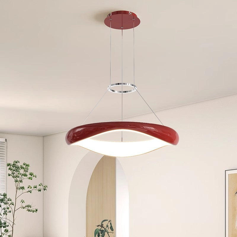 Lustres LED Ronds en Acrylique et Fer Scandinave Contemporain pour Salle à Manger 