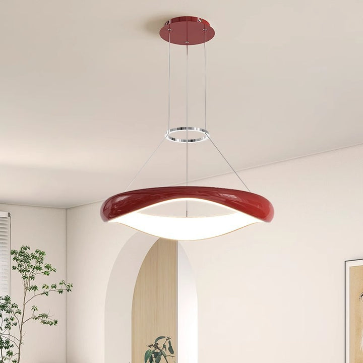 Lustres LED Ronds en Acrylique et Fer Scandinave Contemporain pour Salle à Manger 