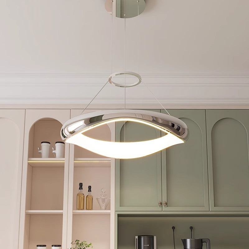 Lustres LED Ronds en Acrylique et Fer Scandinave Contemporain pour Salle à Manger 