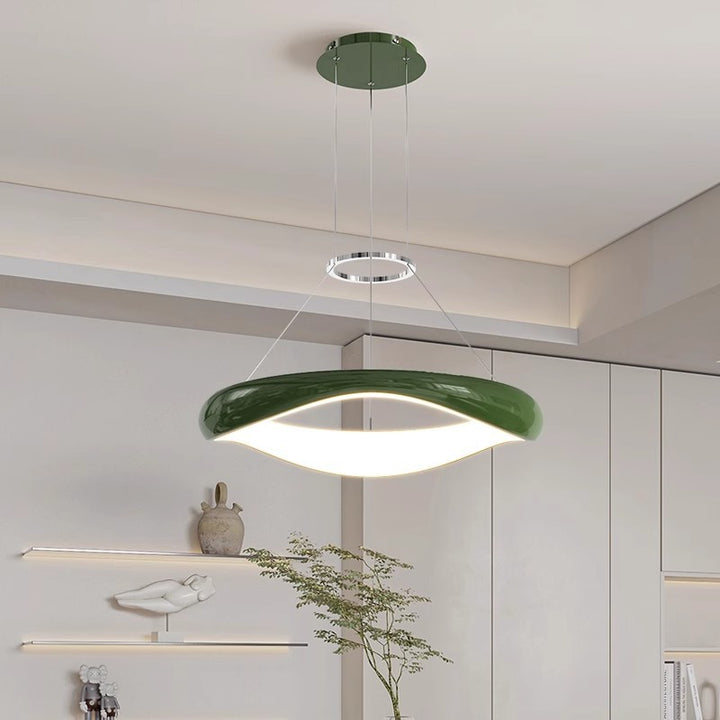 Lustres LED Ronds en Acrylique et Fer Scandinave Contemporain pour Salle à Manger 