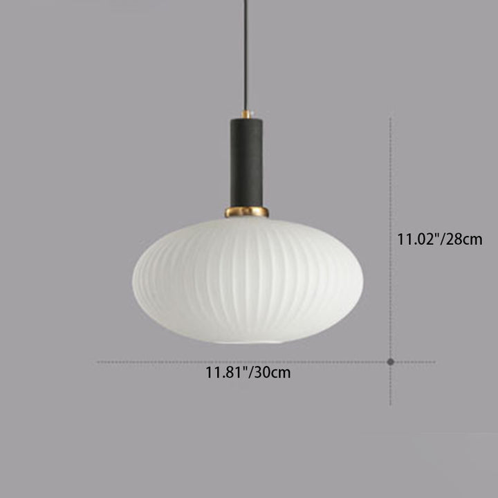 Lanterne cylindrique en verre métallique scandinave contemporain à rayures 1 lumière pour salle à manger 