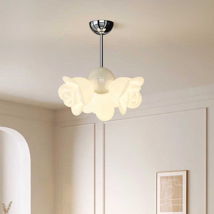 Lámpara Colgante Contemporánea Creativa de Hierro PE Floral de 3 Luces Para Dormitorio 