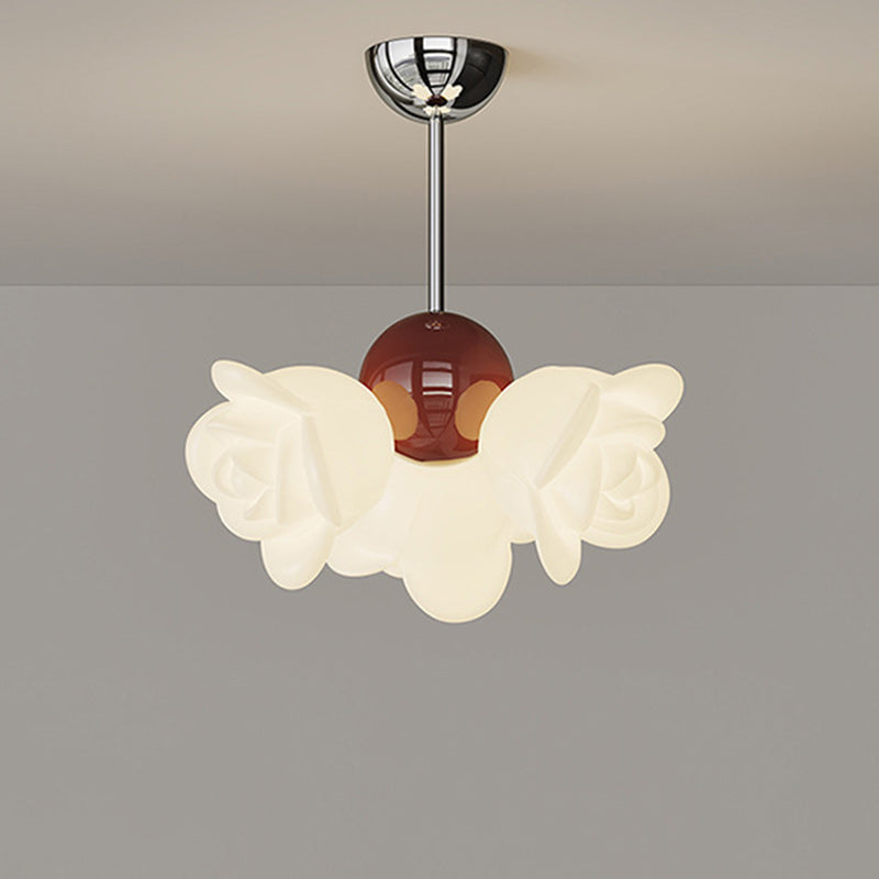 Lámpara Colgante Contemporánea Creativa de Hierro PE Floral de 3 Luces Para Dormitorio 