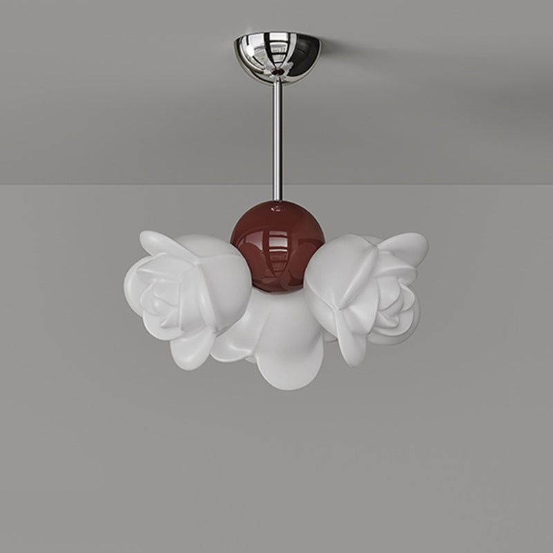 Lámpara Colgante Contemporánea Creativa de Hierro PE Floral de 3 Luces Para Dormitorio 