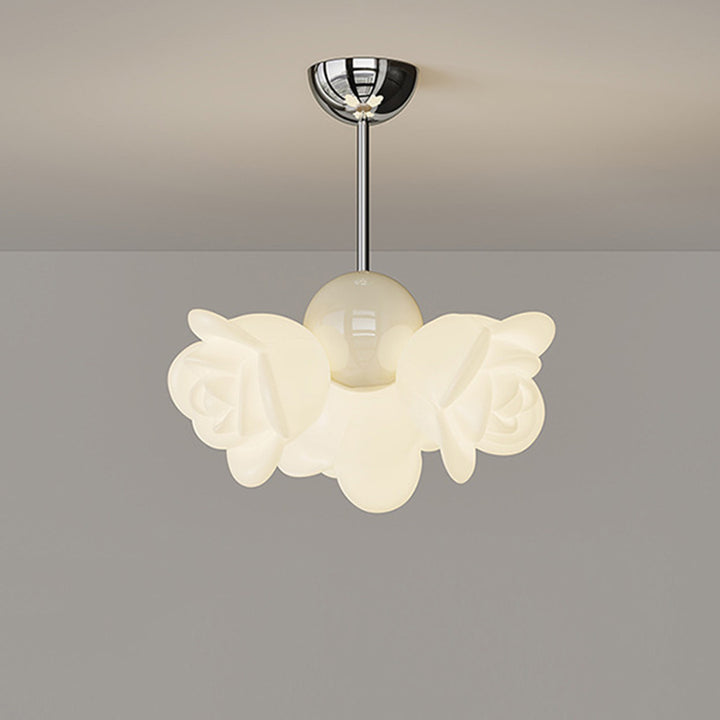 Lámpara Colgante Contemporánea Creativa de Hierro PE Floral de 3 Luces Para Dormitorio 