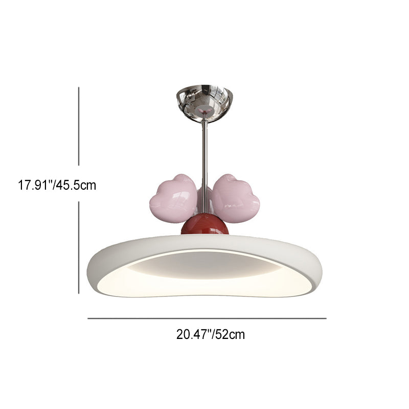 Lustre LED en forme de cœur rond en fer acrylique nordique contemporain pour chambre d&