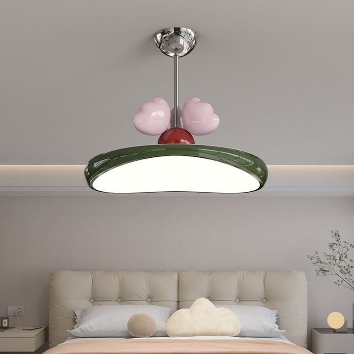 Lámpara colgante LED de corazón redondo de hierro acrílico nórdico contemporáneo para dormitorio infantil 