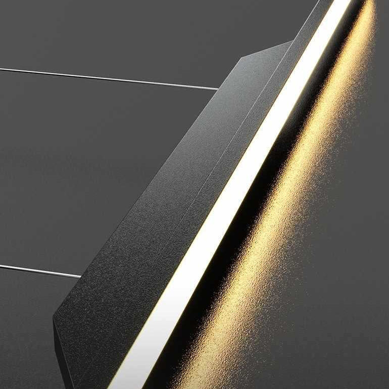 Moderne minimalistische Eisen-Aluminium-Silica-Streifen gebogene LED-Kronleuchter Insellicht für Esszimmer 
