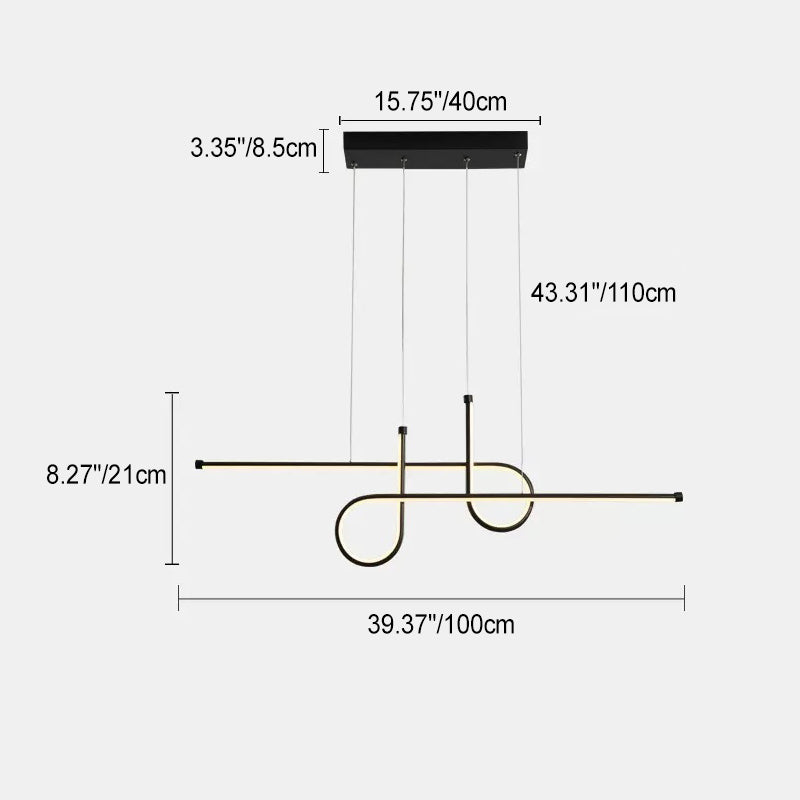 Lustre géométrique en aluminium et silice créatif contemporain à LED pour îlot de salle à manger 
