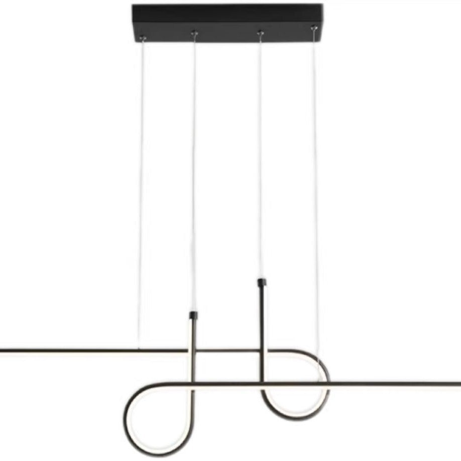 Lustre géométrique en aluminium et silice créatif contemporain à LED pour îlot de salle à manger 