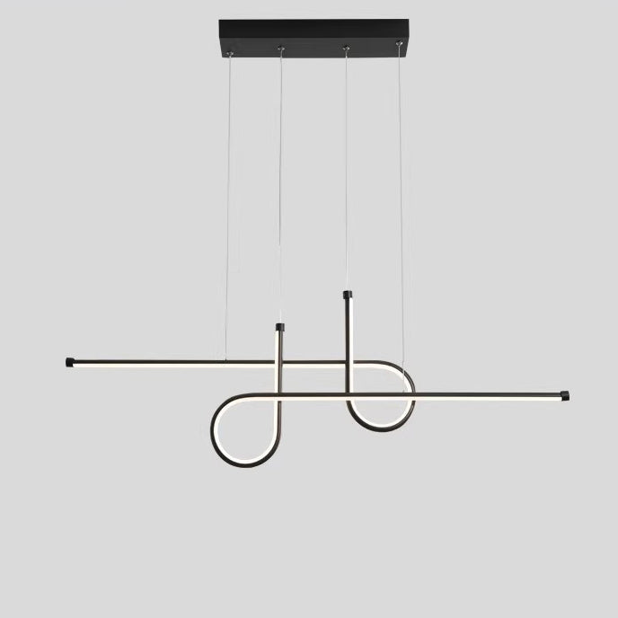 Lustre géométrique en aluminium et silice créatif contemporain à LED pour îlot de salle à manger 