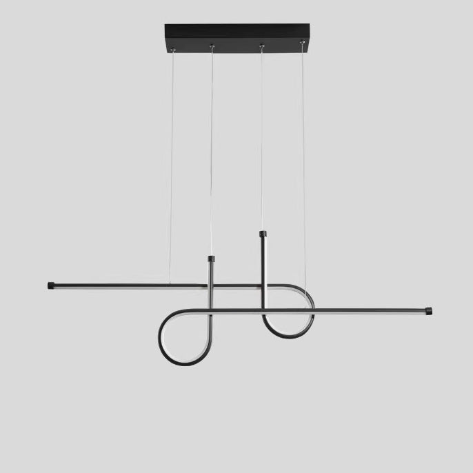 Lustre géométrique en aluminium et silice créatif contemporain à LED pour îlot de salle à manger 