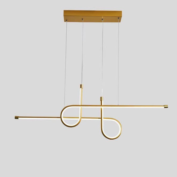 Lustre géométrique en aluminium et silice créatif contemporain à LED pour îlot de salle à manger 