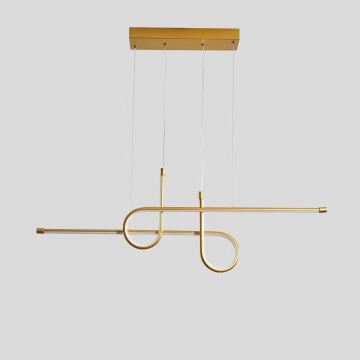 Lustre géométrique en aluminium et silice créatif contemporain à LED pour îlot de salle à manger 