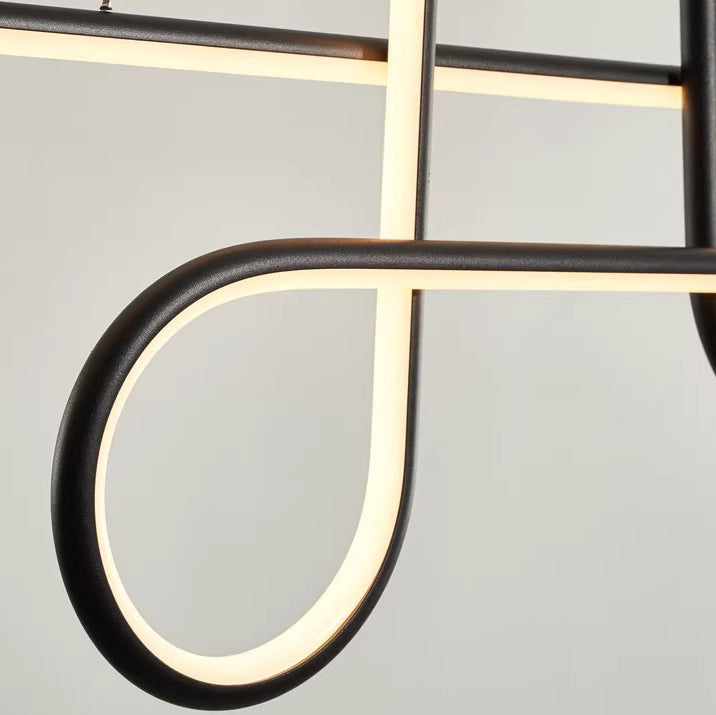 Lustre géométrique en aluminium et silice créatif contemporain à LED pour îlot de salle à manger 