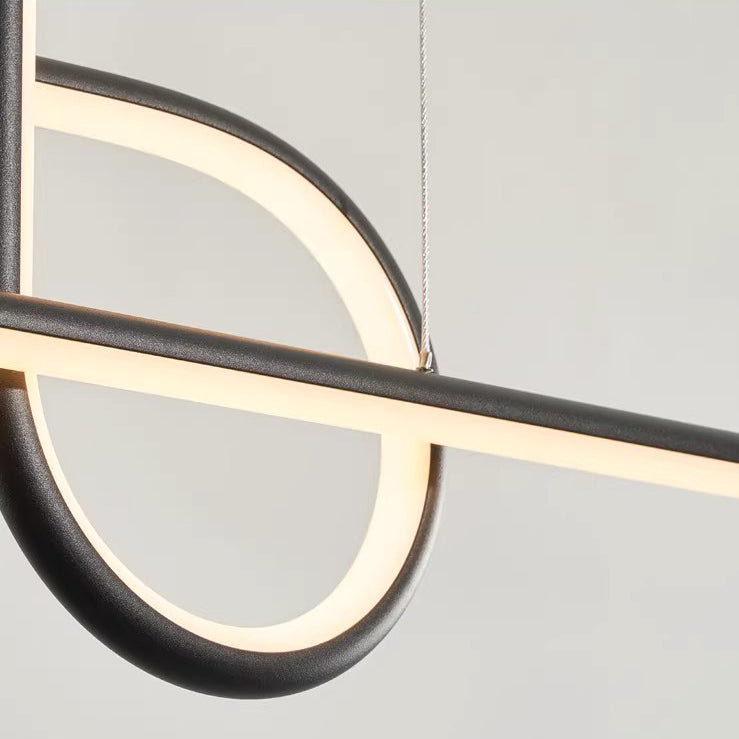 Lustre géométrique en aluminium et silice créatif contemporain à LED pour îlot de salle à manger 